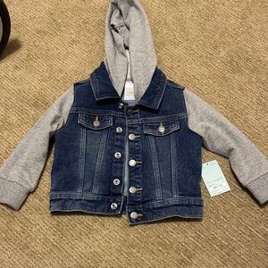 Okie Dokie Denim and Gray Hooded Jacket